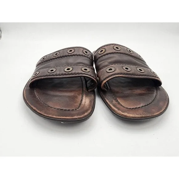 Louis Vuitton Brown Leather Studded Sandals Mens Please Read Description - Picture 2 of 8